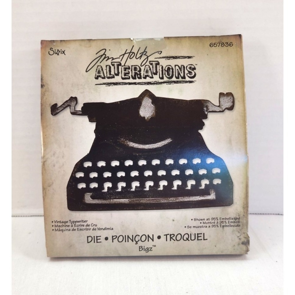 Sizzix Bigz Die Tim Holtz Alterations Vintage Typewriter 657836 Scrapbook...